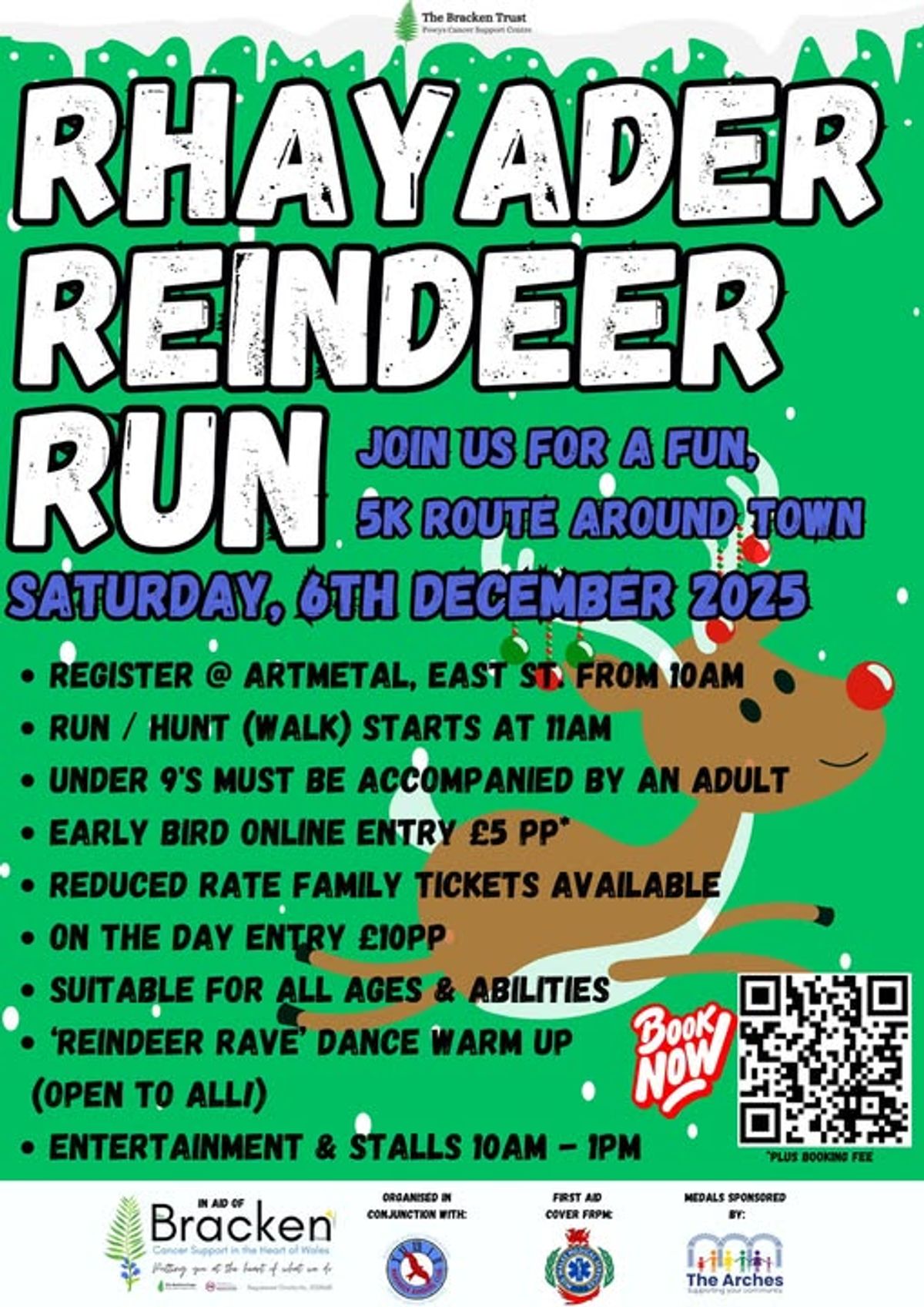 Help raise money for the Bracken Trust and enter the Rhayader Reindeer Run, taking place on Saturday, December 6