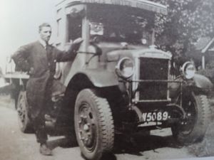Alan's uncle Victor Davies with his Morris Commercial in the 1930s