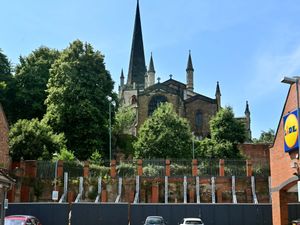 Supporting image for story: Remedial work plans lodged for supermarket wall near historic church grounds