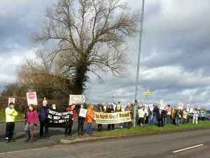 Supporting image for story: Protesters line road in latest demo against Shrewsbury North West Relief Road