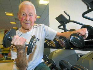 Supporting image for story: Telford pensioner Stan is still pumping iron at 90