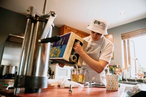 Jack in action making a batch of the sauce