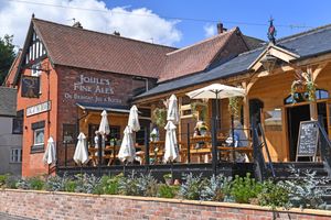 The pub seems small on the outside, but opens up massively upon entry