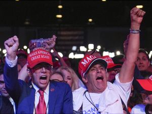 Donald Trump supporters cheering