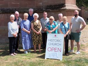 Stewards outside St Leonard's Church Bridgnorth.