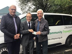 Council leader Marcus Hart with CTWF trustees/drivers Jon Crellin and John
Cadwallader