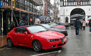 There were brollies galore as the crowds braved the weather at the Bridgnorth Italian Moto Fest 