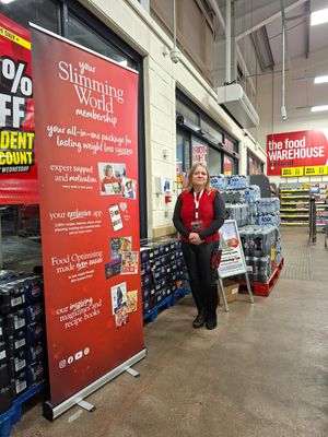 Michelle out in the Community talking to potential members