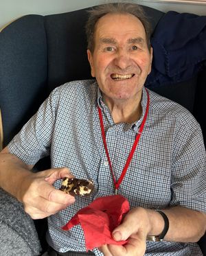Resident Frank with his cheesecake!