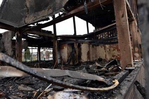 The devastation inside the building