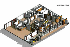This computerised aerial view of the layout gives an overall feel of how the interior of the new civic centre will look