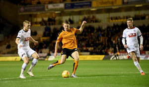 Bjorn Sigurdarson fires a rare shot at goal