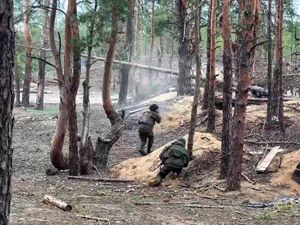 Russian servicemen attend a combat training for assault units in an undisclosed location in Ukraine