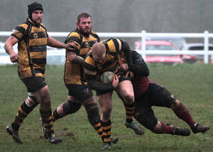 Action from Hornets’ Midlands 3 West (North) victory against Willenhall   Pic: John Cutts