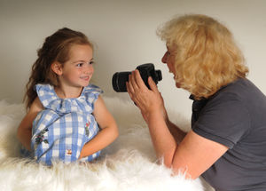 Lilly with photographer Andrea Powell, of Birmingham