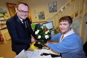 Flowers for Age UK volunteer Lesley Oliver, 53, from Shrewsbury