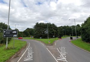 Supporting image for story: Police and fire crews called to crash near Newport after car leaves road and comes to rest on roundabout