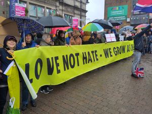 Supporting image for story: 'Love not hate' - counter protest to anti-immigration demonstration held in Oswestry