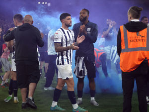 Supporting image for story: West Brom fans salute players who came to applaud amid Southampton play-off pitch invasion 'carnage'