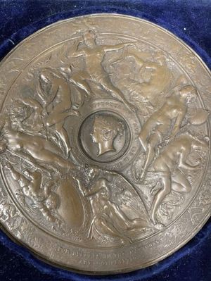 A close-up of Thomas Fowler's medal