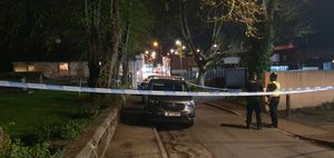 The top of Dean Street was closed off, with police officers visible at both ends