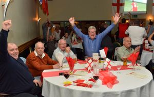 Fans celebrating England's win. 
