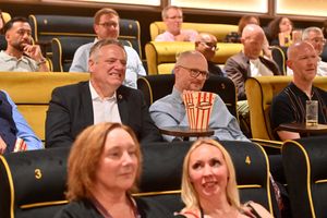 Invited guests enjoy a preview of films to come at the new Lockworks Cinema which opens on Friday