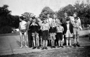 Shifnal Scouts at Swancote open air pool in the late 1950s