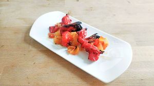 Tandoori king prawns had been elegantly butterflied
