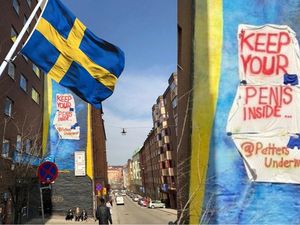 Supporting image for story: A giant mural of a blue penis has appeared in Stockholm – here’s why…