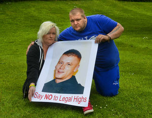 Charlotte Delo and Sheridan Penn, the family of Jamie Penn, who took a designer drug that has not been outlawed.