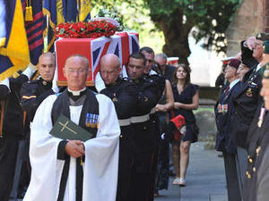 Supporting image for story: Fallen marine Jonathan Crookes is laid to rest