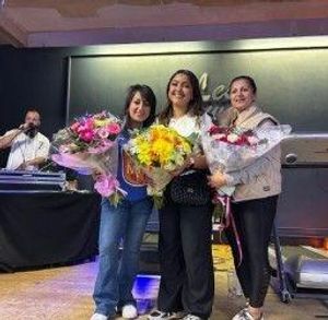 Reena Sandhu (middle) flanked by her mum Nina (left) and her aunt Kam Johal (right) without whom none of this would have been possible. Kam also ran 10km at The Dell.
