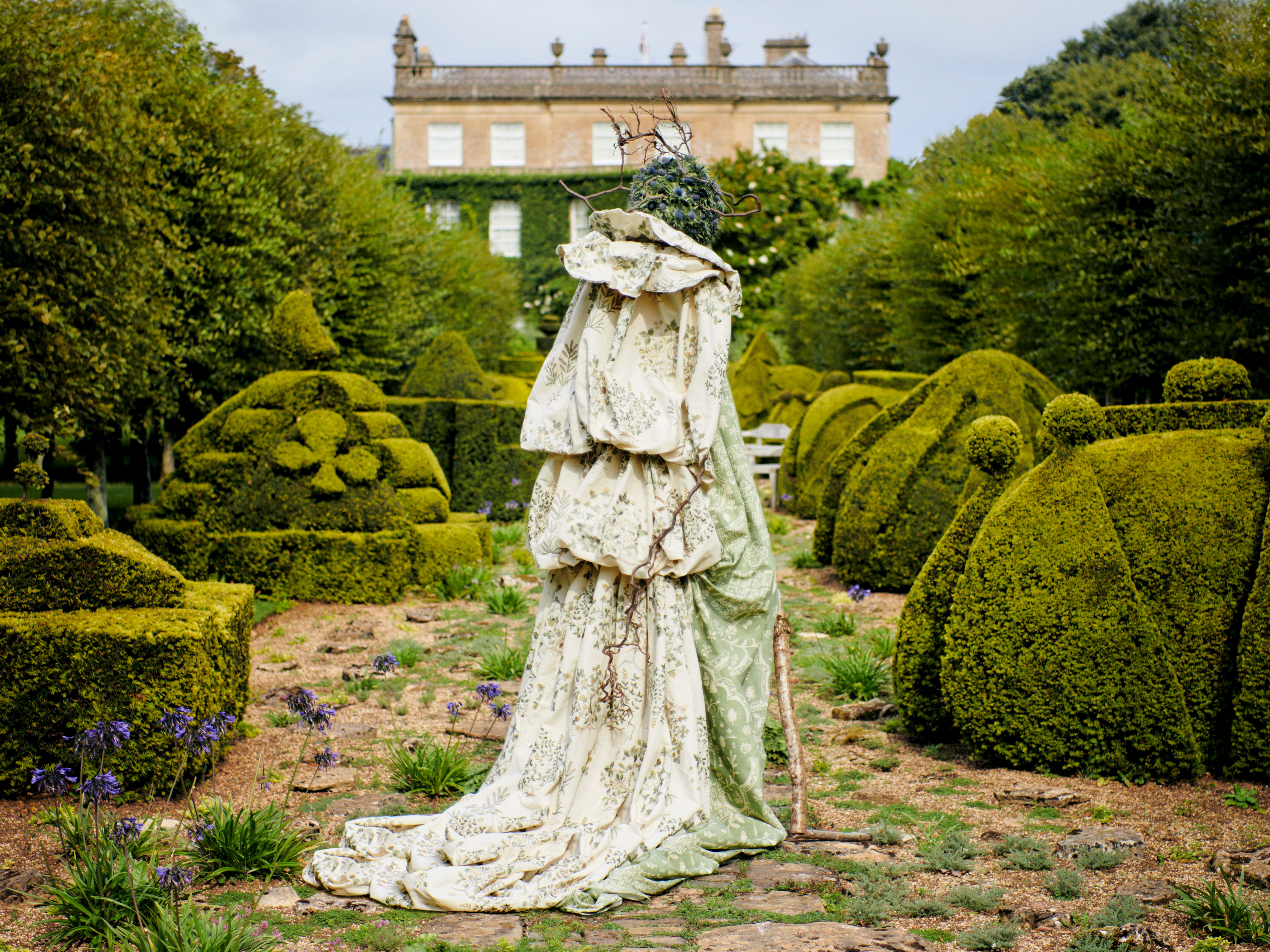 Fabrics from the new Highgrove by Sanderson collection pictured in the Thyme Walk at Highgrove