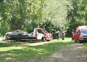 The Mercedes is now in a garage. Photo: Kirsty Walsh