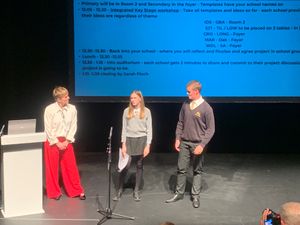 The students played a full part in the day, including presenting on stage