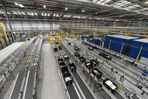 A vast network of conveyor belts delivers all the items to the packing area
