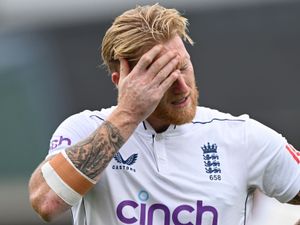 England captain Ben Stokes reacts as he leaves the field with an injury in Hamilton