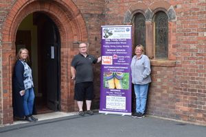 Rev Debbie Loughran, Nigel Collins and Kerry Debenham at Holy Trinity Church, Wrockwardine Wood