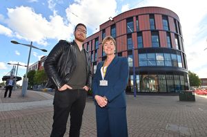 WOLVERHAMPTON COPYRIGHT NATIONAL WORLD STEVE LEATH 23/09/25 We take a look at the new college building in the Wolverhampton City Learning Quarter. Principal Louise Fall, cabinet member Cllr Chris Burden