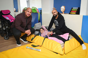 During his visit, Gabby met children and families currently supported by Acorns.