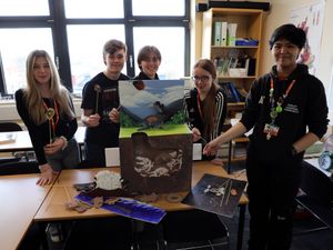 Supporting image for story: Telford college students qualify for national finals of geology competition after dinosaur death puppet show