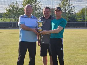 Men’s magic for Ian Howell and Rich Lawson with (centre) organiser Jack Hazeldine