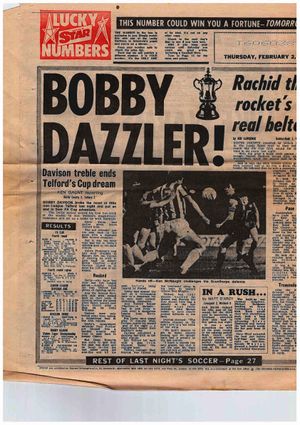 A newspaper cutting from the cup upset