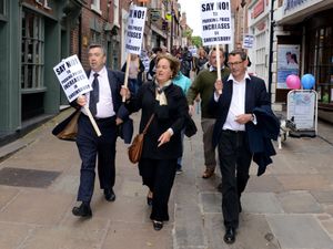 Supporting image for story: Marchers demand Shropshire car parks U-turn - with video and pictures