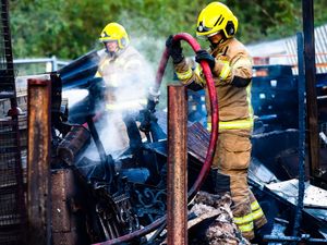 Supporting image for story: Storage hut and vans destroyed in Kidderminster fire