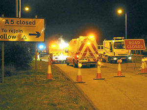 Supporting image for story: A5 roadworks on schedule as resurfacing gets under way