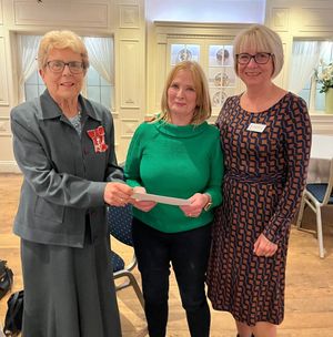 Photo: l to r: Jacky Gange MBE; Soroptimists Val Jones and Alison Murray 