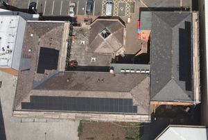 Solar panels on the Meeting Point House roof