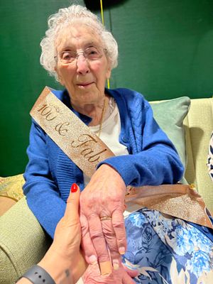 Ruth showcasing her new wedding band